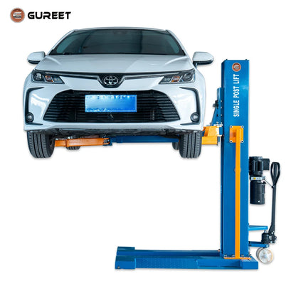 Manual Lock Single Post Portable Car Lift 6400 lb 71 in Height