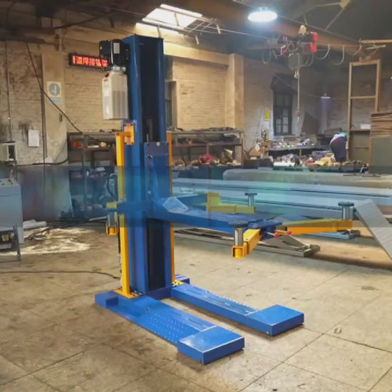 Manual Lock Single Post Portable Car Lift 6400 lb 71 in Height